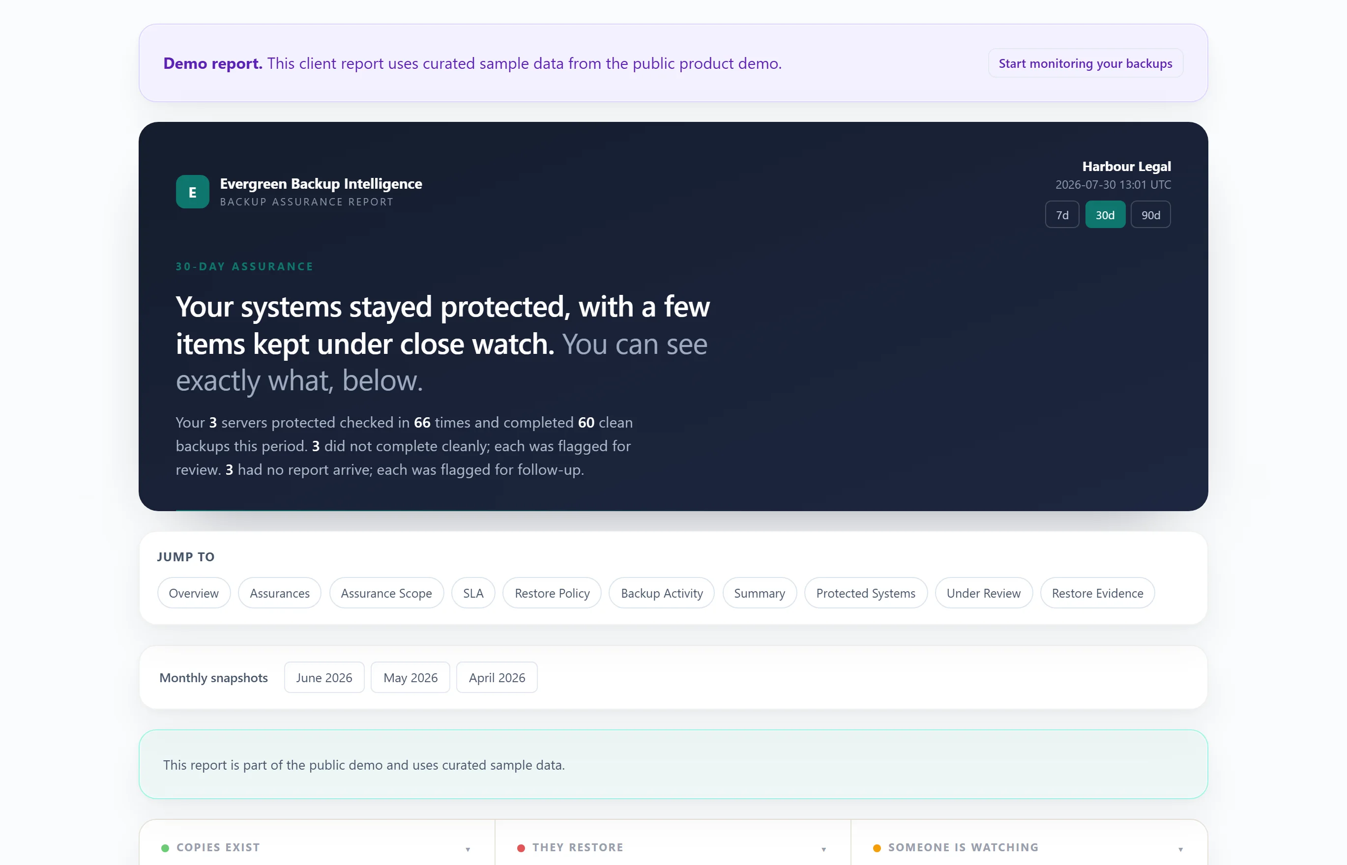 Sample Nightwatch view: something you can send to the customer.